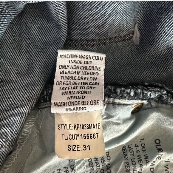 Evereve Women's Size 31 Fits 34 in Waist Ever Straight Raw Edge Hem Blue Jeans - Picture 8 of 8